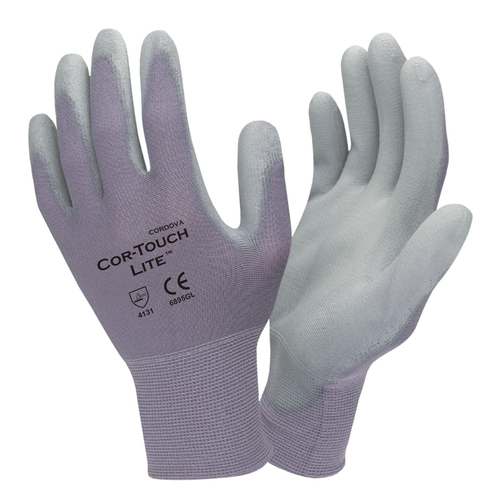 Cor-Touch Lite™ Gray Polyurethane Palm Coated Gloves 12 Pair
