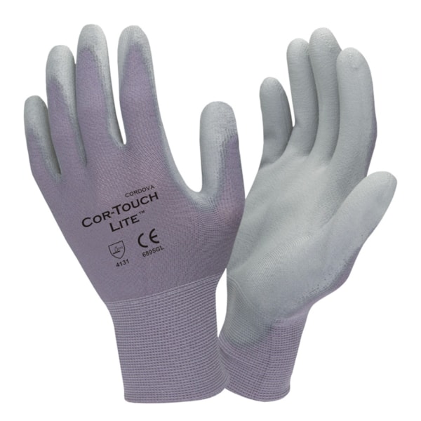 Cor-Touch Lite™ Gray Polyurethane Palm Coated Gloves 12 Pair