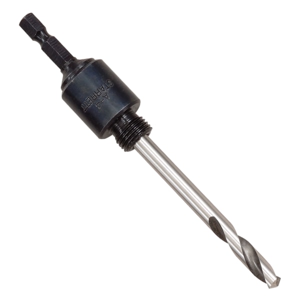9/16" - 1 3/16'' A4-E Hole Saw Drive Arbor & Extended Length HSS Pilot Drill 