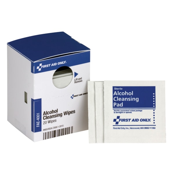 SmartCompliance Alcohol Wipes First Aid Cabinet Refill 20/Box