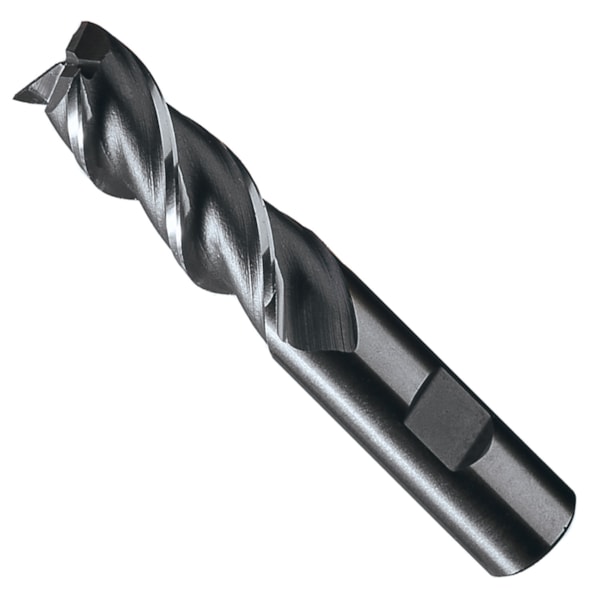 553 Powder Metal Finishing End Mill, 5/8" Dia Cutter, 5/8" Shank, 3 Flutes, HSS-E, Bright