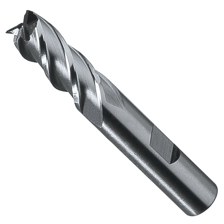 553 Powder Metal Finishing End Mill, 5/16" Dia Cutter, 3/8" Shank, 4 Flutes, HSS-E, TiN Coated