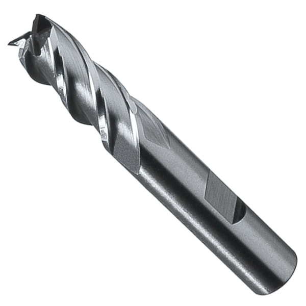553 Powder Metal Finishing End Mill, 5/16" Dia Cutter, 3/8" Shank, 4 Flutes, HSS-E, TiN Coated
