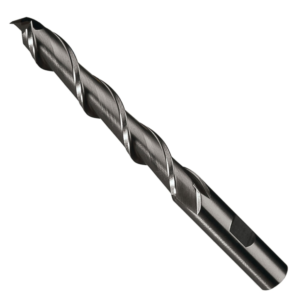 665RH High Helix Finishing End Mill, 7/16" Dia Cutter, 3/8" Shank, 2 Flutes, High Speed Steel, Bright
