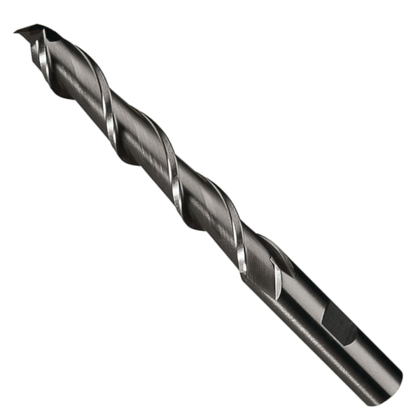 665RH High Helix Finishing End Mill, 7/16" Dia Cutter, 3/8" Shank, 2 Flutes, High Speed Steel, Bright