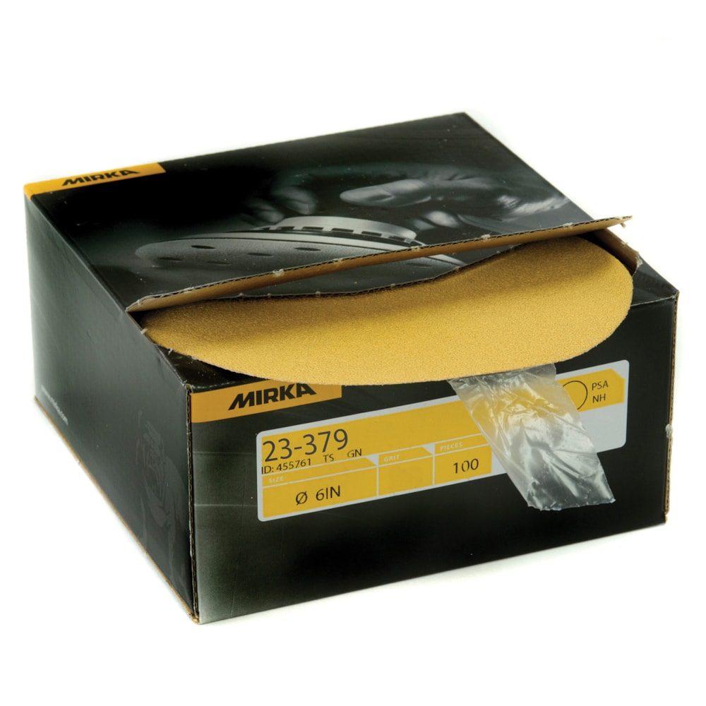 Gold 6" 150 Grit PSA Autobox Abrasive Sanding Disc 100/Pack