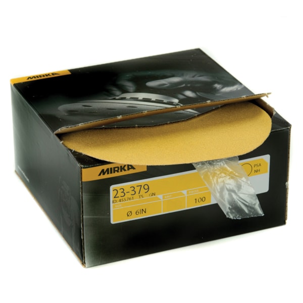 Gold 6" 150 Grit PSA Autobox Abrasive Sanding Disc 100/Pack
