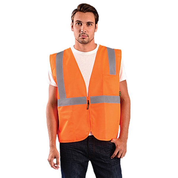 Class 2 Hi-Vis Value Solid Standard Zipper Traffic Safety Vest