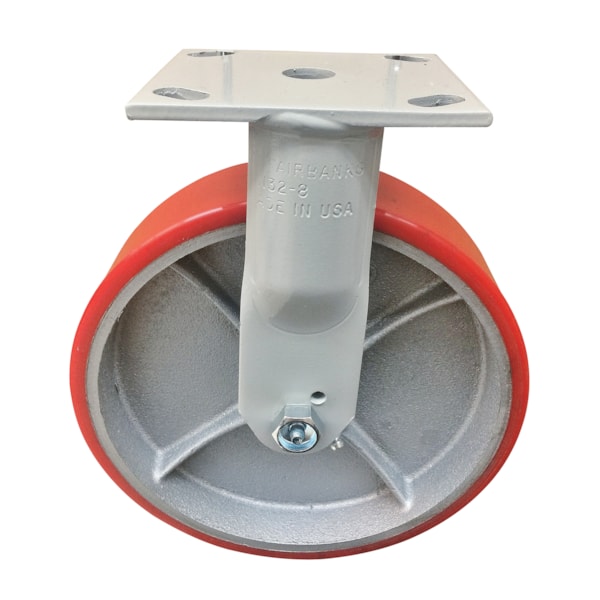 5" Medium Duty Rigid Caster, Polyurethane/Cast iron