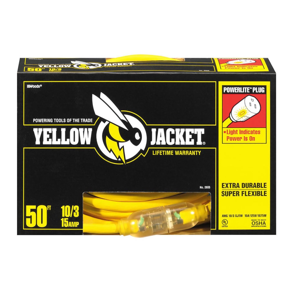 Yellow Jacket® 50' Contractor Grade 10/3 Power Cord