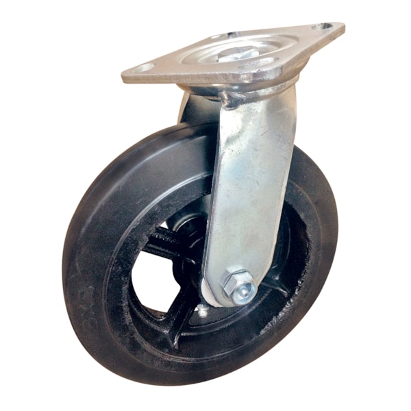 5" Economical Medium/Heavy-Duty Swivel Caster, Rubber Mold-On