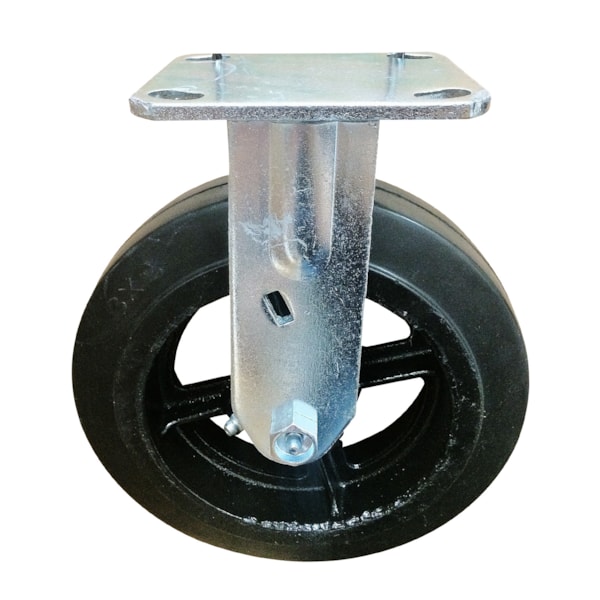 5" Economical Medium/Heavy-Duty Rigid Caster, Rubber Mold-On