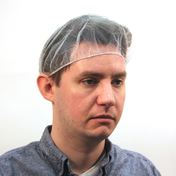 24" White Nylon Hairnets 100/Bag