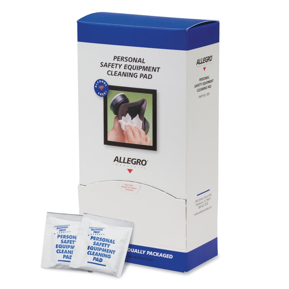 Alcohol-Free Respirator Wipe Pads, 100/Box