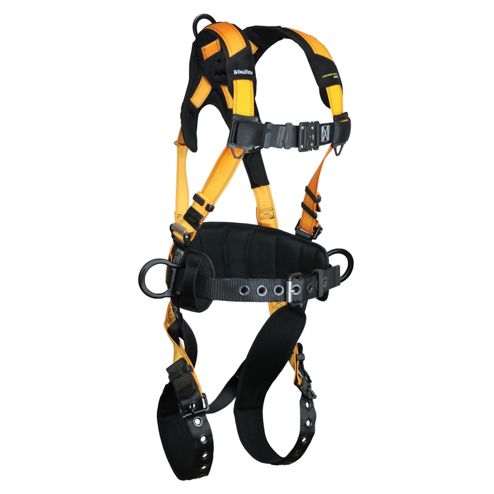 Journeyman FLEX Aluminum Back & Side D-Rings, Tongue Buckle Leg Straps Fall Protection Harness 