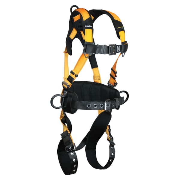 Journeyman FLEX Aluminum Back & Side D-Rings, Tongue Buckle Leg Straps Fall Protection Harness 