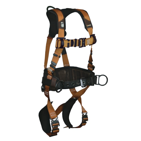 ComforTech ACT Gel Construction Belted, Back & Side D-Rings, Quick Connect Leg Straps Fall Protection Harness 