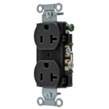 20A 125V Commercial Grade Duplex Receptacle, 2-Pole 3-Wire, NEMA 5-20R, Grounding, Side Wired Only thumbnail 1