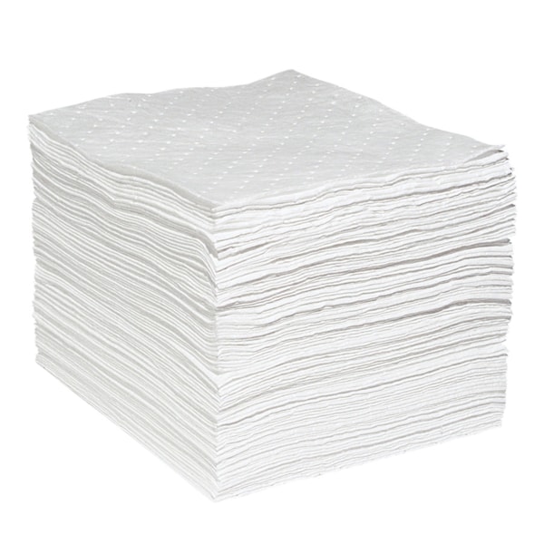 Professional Grade 15" x 19" Heavyweight Oil Sorbent Pads 100/Bale & 29.1 gal. Capacity/Bale