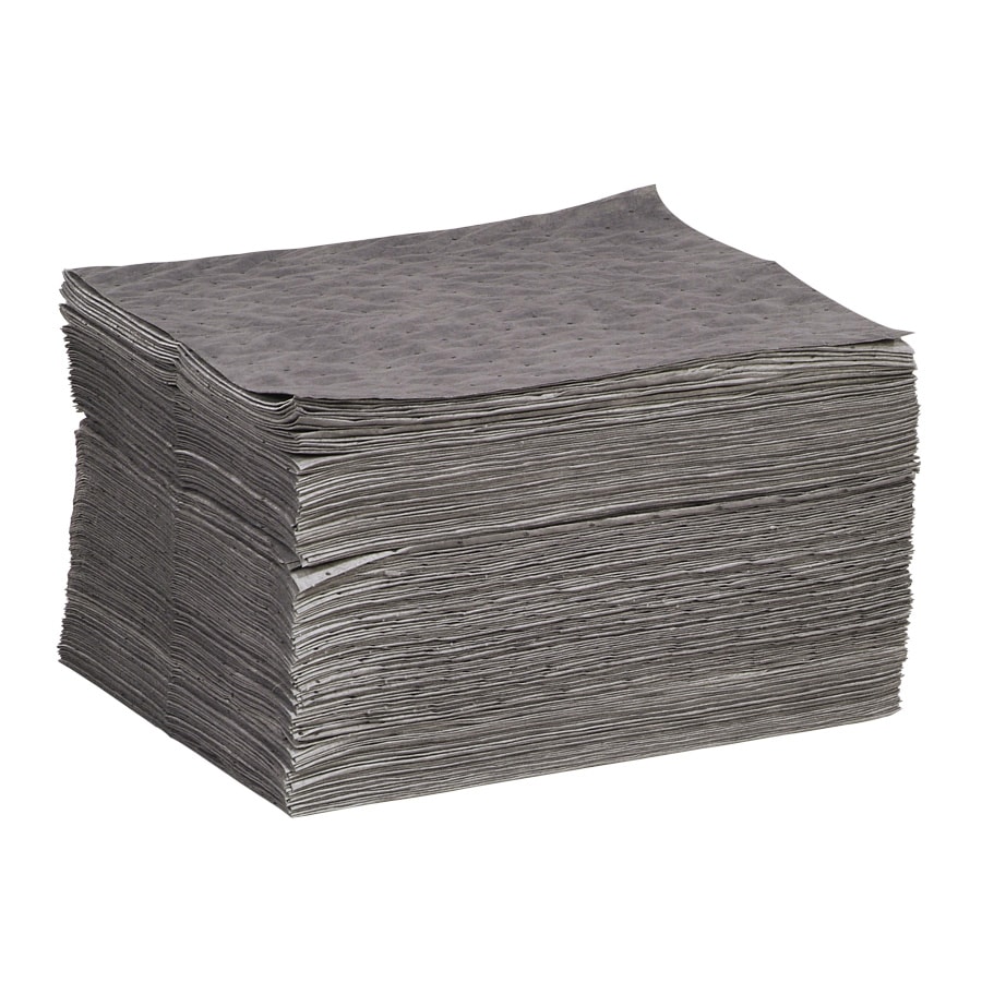 Professional Grade 15" x 19" Medium Weight Universal Sorbent Pads 100/Bale & 24.7 gal. Capacity/Bale