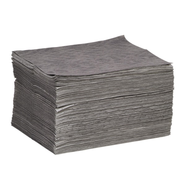 Professional Grade 15" x 19" Medium Weight Universal Sorbent Pads 100/Bale & 24.7 gal. Capacity/Bale