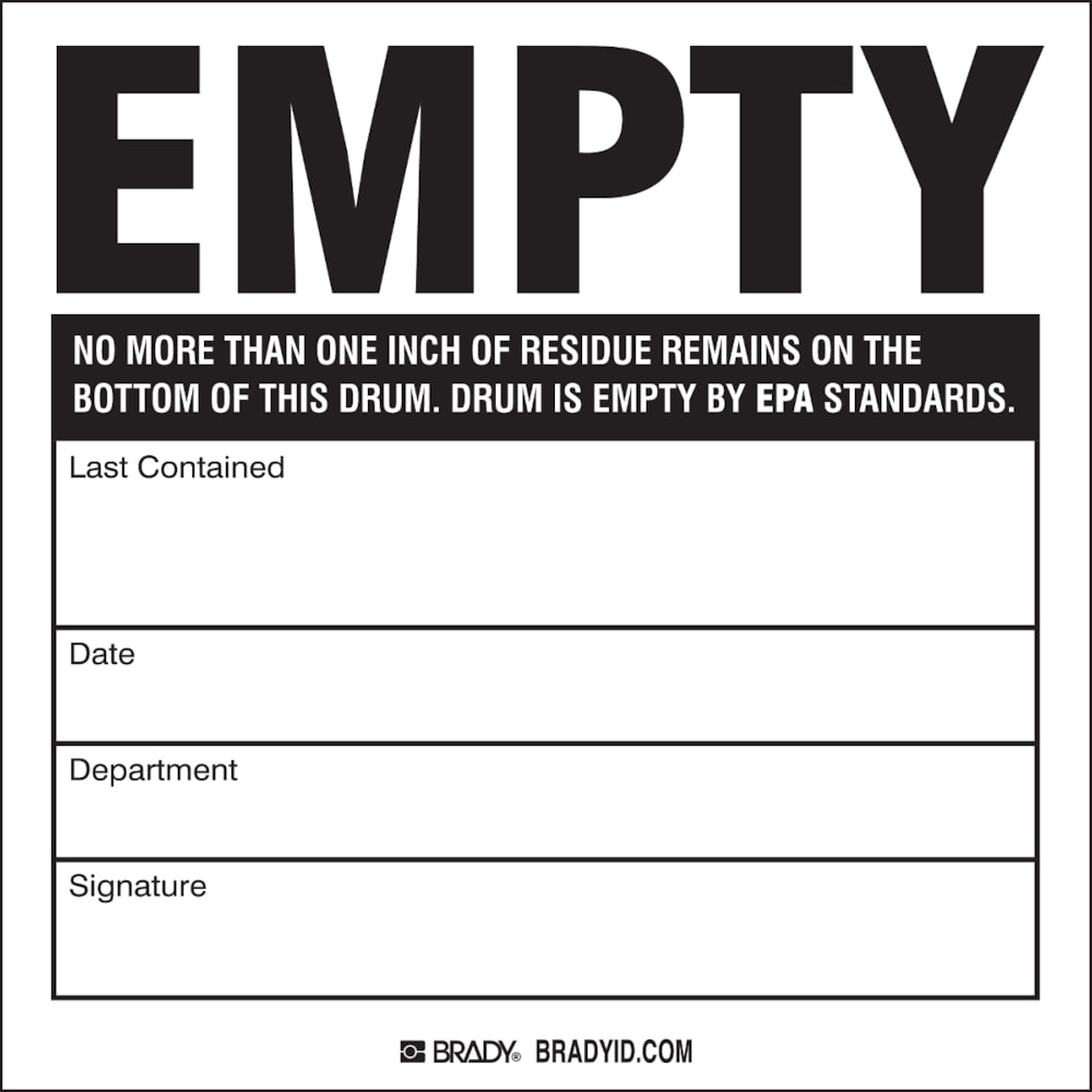 6 X 6 Empty Drum Paper Label