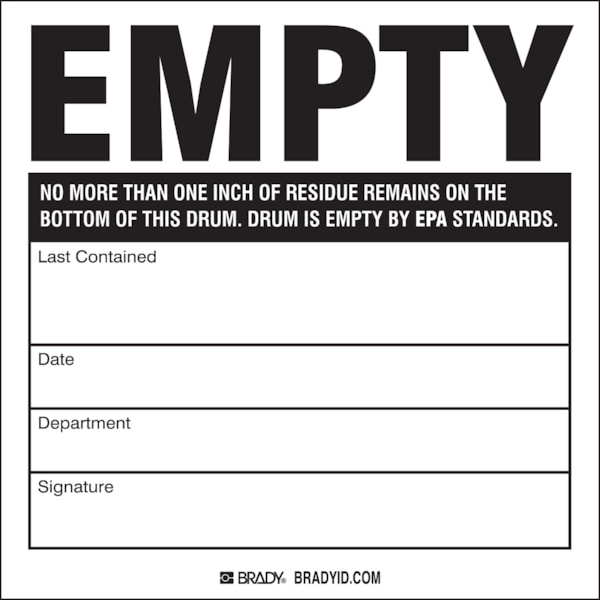 6 X 6 Empty Drum Paper Label