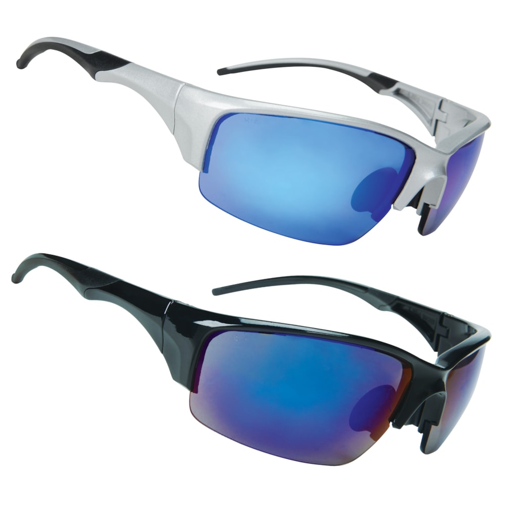 Blue Mirrored Lens Safety Glasses