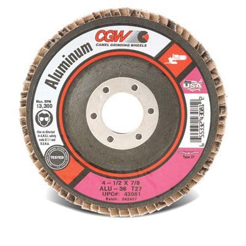 43091 Type 27 Depressed Center Regular Coated Flap Disc, 4-1/2 in Dia, 5/8-11 Arbor