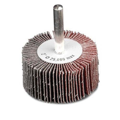 41121 Firm Flap Wheel, 2-1/2 in Dia x 1 in W, 1/4 in Arbor,  Aluminum Oxide Abrasive