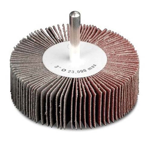 41121 Firm Flap Wheel, 2-1/2 in Dia x 1 in W, 1/4 in Arbor,  Aluminum Oxide Abrasive
