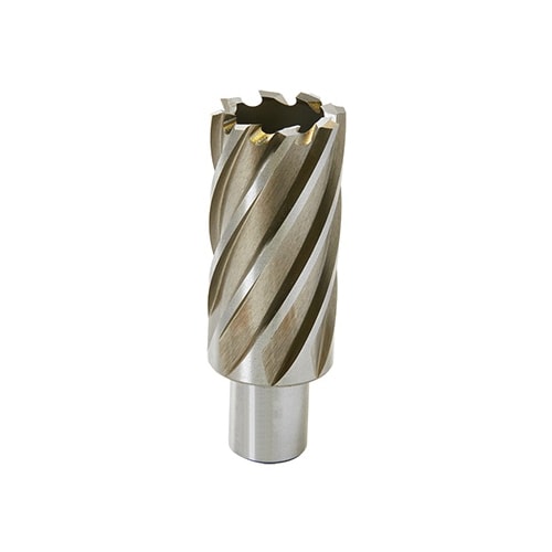 Standard Annular Cutter, 2 in Depth, 3/4 in Weldon Shank, M35 Cobalt, Bright
