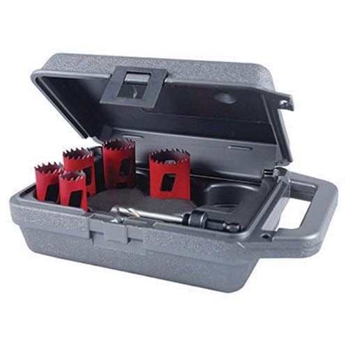 MHS05M Hole Saw Kit, 7 Pieces, 1-15/16 in D Cutting, Bi-Metal