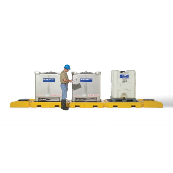 Ultra-Modular IBC Spill Pallet, 3-Tank Indoor Model