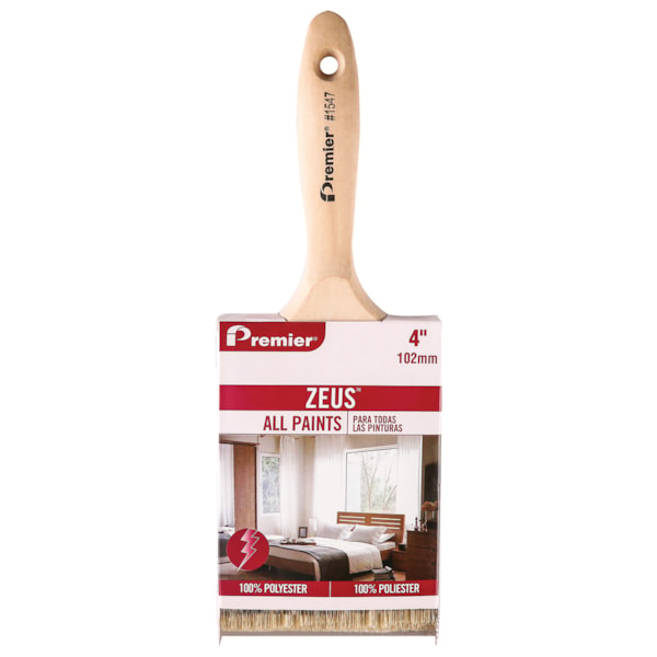 Zeus Deluxe 4" Polyester Bristle Flat Varnish Paint Brush