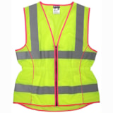 Women's Class 2 Zipper Front Hi-Vis Traffic Safety Vest thumbnail 1