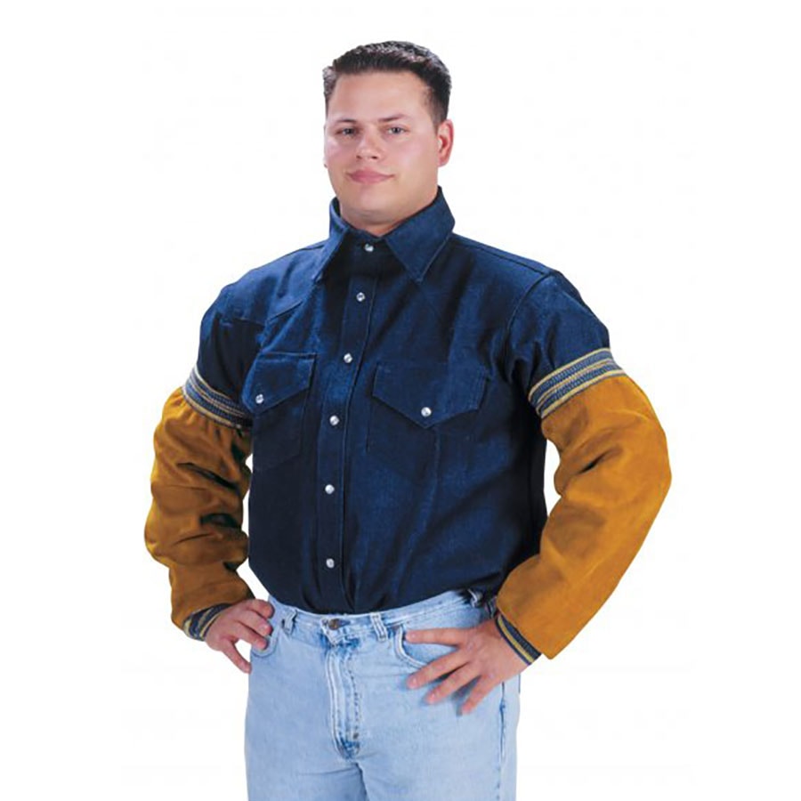 Side Split Cowhide Leather Welding Sleeves, Pair