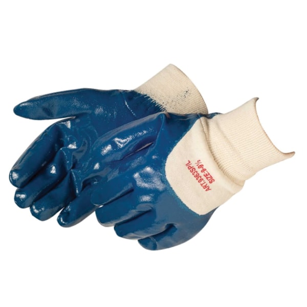Heavy-Duty Standard Size Knitwrist Nitrile Palm Coated Work Gloves