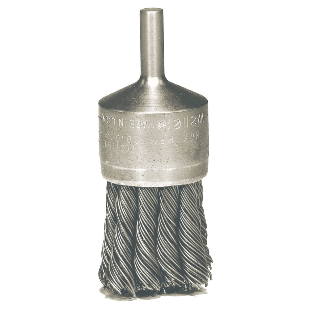1 1/8" 0.014" Stainless Fill 1/4" Stem Knot Wire End Brush