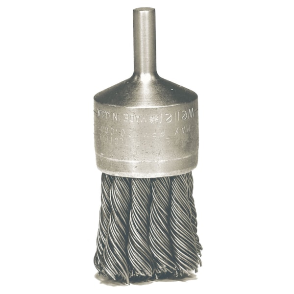 1 1/8" 0.014" Stainless Fill 1/4" Stem Knot Wire End Brush