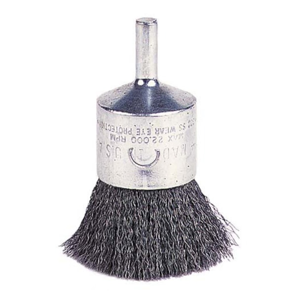 1" 0.02" Steel Fill 1/4" Stem Crimped Wire End Brush