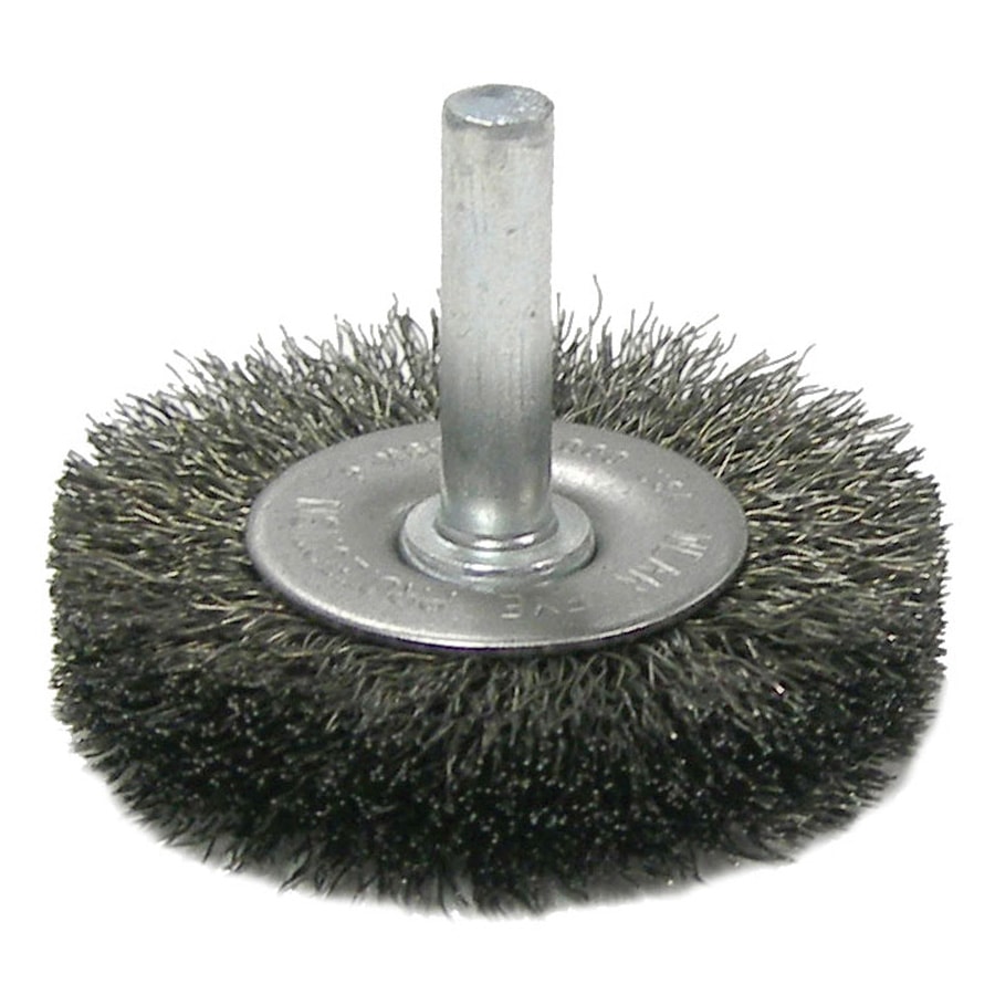 2" Stem-Mounted Crimped Wire Radial Wheel, .0118" Steel Fill, 1/4" Stem