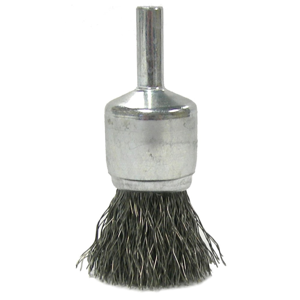 3/4" 0.014" Stainless Fill 1/4" Stem Crimped Wire End Brush