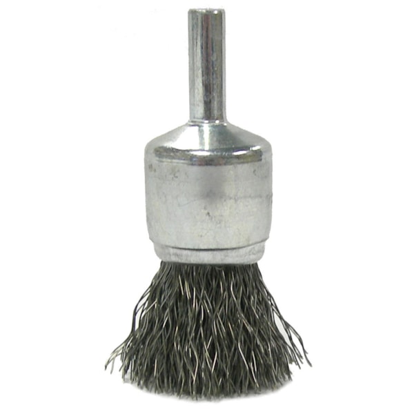 3/4" 0.014" Stainless Fill 1/4" Stem Crimped Wire End Brush