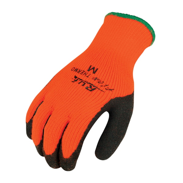 Black Rubber Palm Coated Hi-Vis Orange Insulated Work Gloves