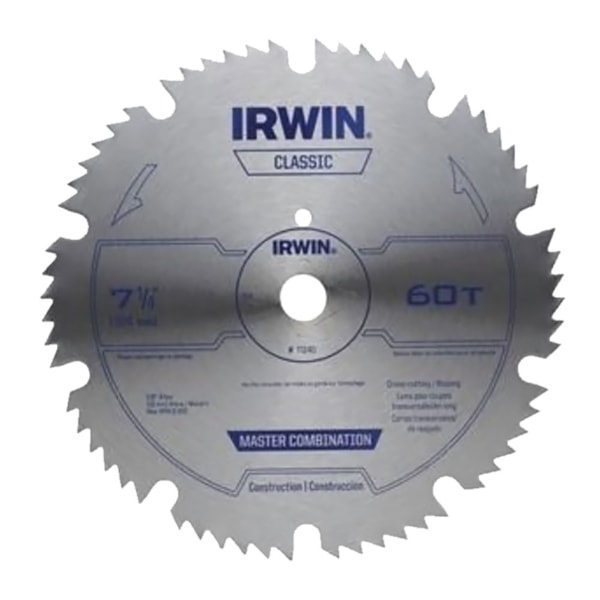 7 1/4" Circular Saw Blade 60 Teeth, 5/8" Diamond Arbor