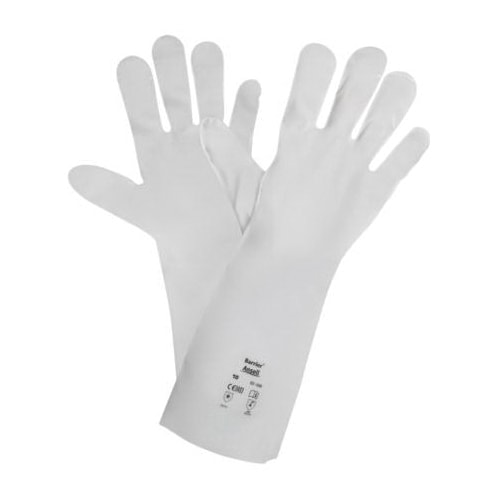 Chemical Resistant Gloves,Gauntlet, LLDPE Laminated Film, 15 - 16 in, White