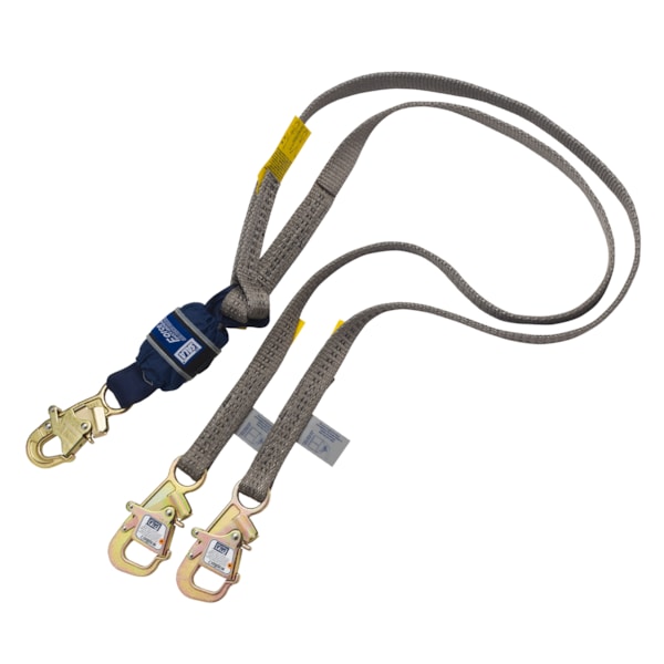 6' Double-Leg 100% Tie-Off, Force2™ With Tie-Back Web, Snap Hook, & Tie-Back Hooks Fall Protection Lanyard