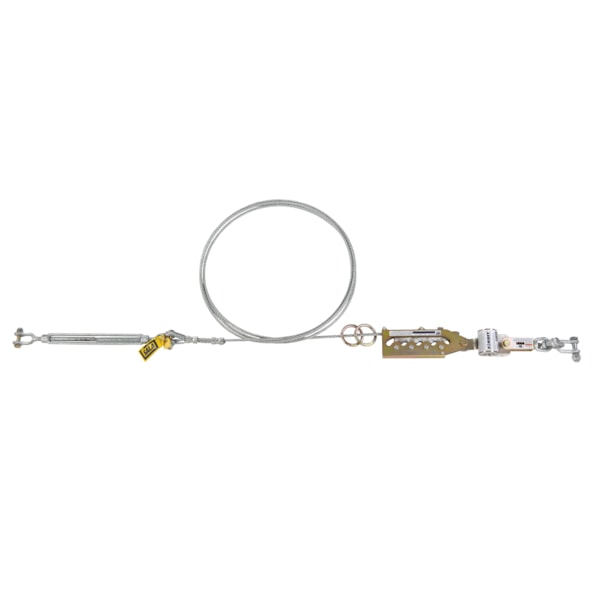 20' Cable Horizontal Lifeline System, Wedgegrip Termination, Turnbuckle Tensioner, & Zorbit™ Energy Absorber