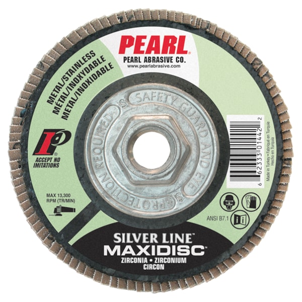 Silver Line™ Zirconia Maxidisc™ 7" x 5/8-11 Z60 Grit Type 27 Depressed Center Abrasive Flap Discs 10/Box